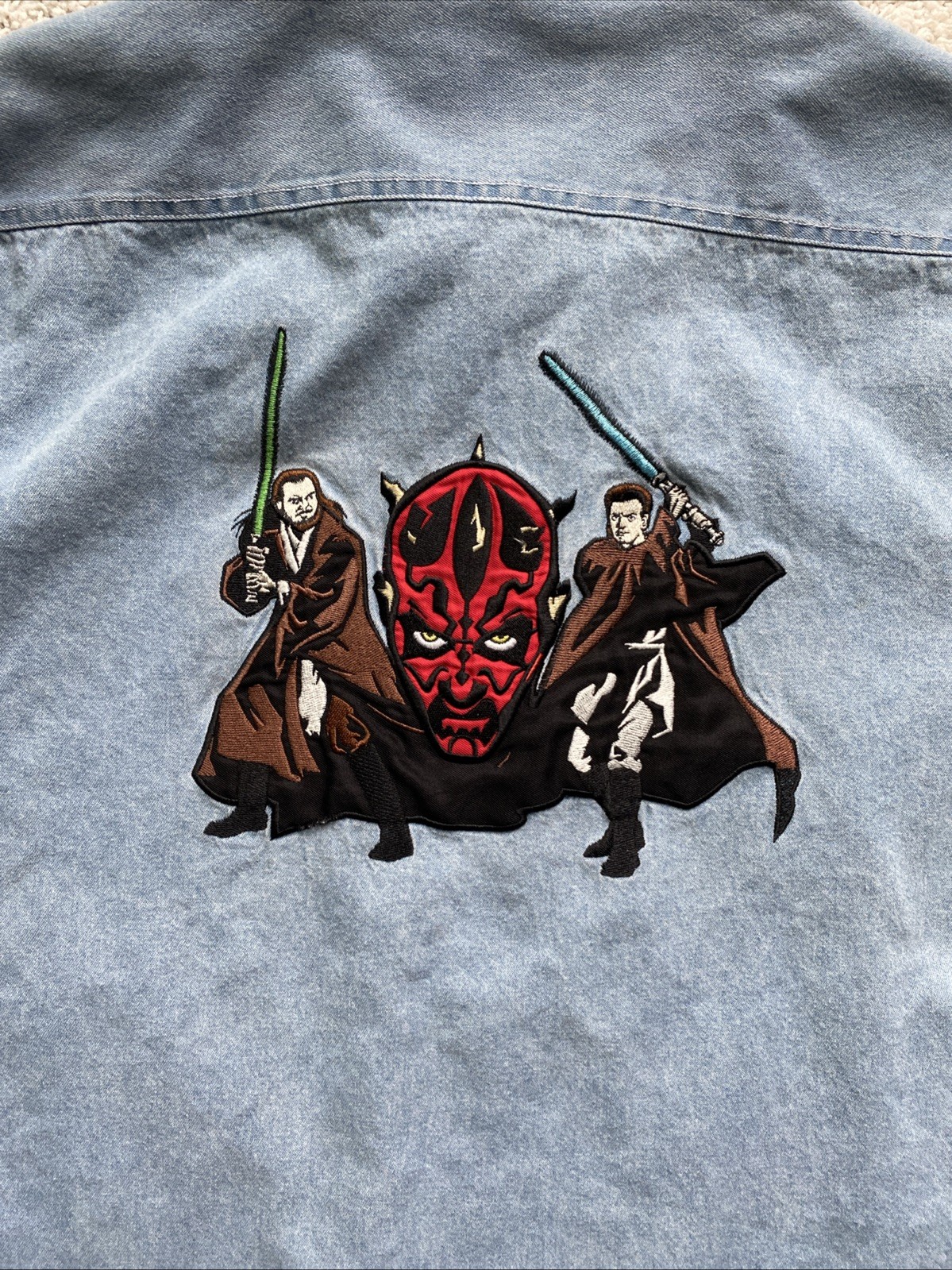 Vintage 1999 Star Wars Lee Sport denim jean shirt emb… - Gem
