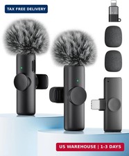 Wireless Microphone for iPhone iPad and Android Phone, 2 Pack Wireless Lavalier