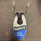 VINTAGE KOEHLER BEER Bull Elk Mount Sign Erie PA Brewing deer olympia RARE
