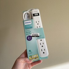 Philips Home Power 6-Outlet AC Surge Protector with 2ft Extension Cord