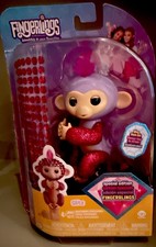 Fingerlings Special Edition Glitz Monkey Pink Hair Purple Interactive NIP WowWee