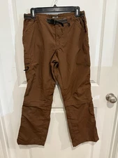 REI Co-op Sahara Convertible Pants Womens 10 Brown Hiking Camping Belted UPF 30+