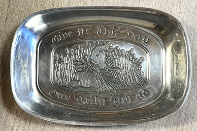 Vintage DURATALE by LEONARD Bread Tray ''Give Us This Day, Our Daily Bread''