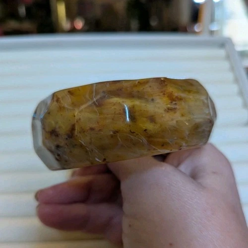 Vintage Faceted Marbled Bakelite Bangle Bracelet Art Deco Collectible Jewelry