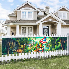 Puerto Rican Coqui Banner 118X20 Inch Tropical Backdrop Puerto Rico Flag Decorat