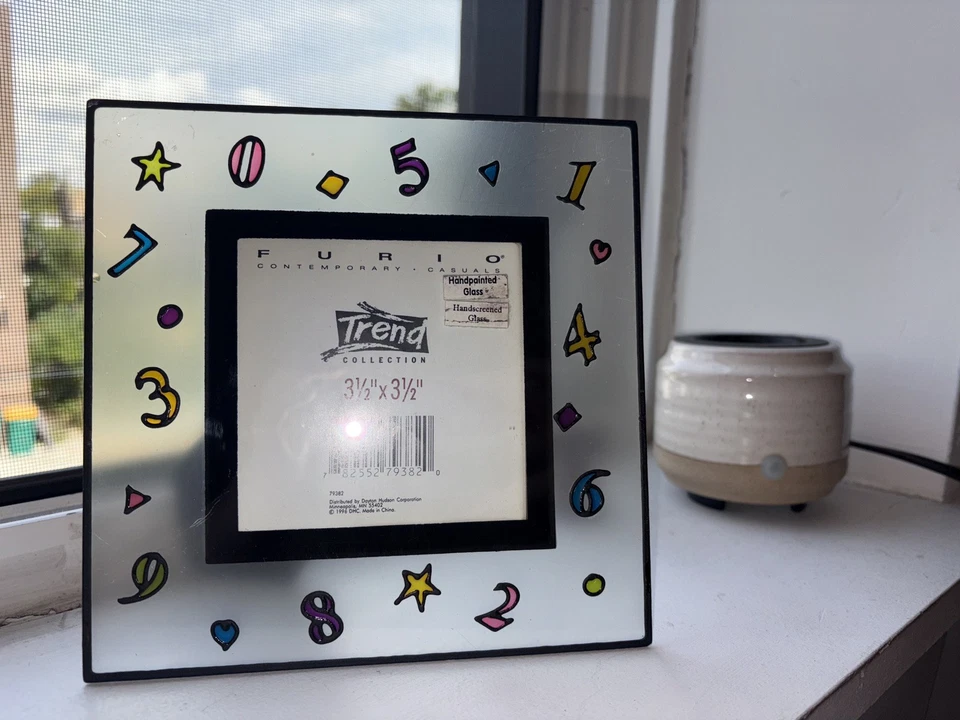 Furio Contemporary Casuals Design - Hand Painted Frosted Glass Frame C 1994 - Image 2 of 4