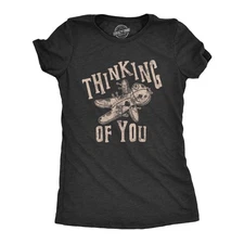 Womens Thinking Of You T Shirt Funny Voodoo Doll Graphic Novelty Tee