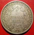 France.  Beautiful shield of 5 francs Ceres 1851 A. VF+