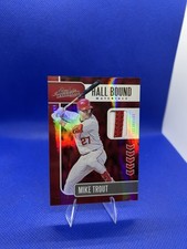 2020 Panini Absolute Red Hall Bound Materials Mike Trout 8/25