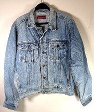Giacca denim da lavoro uomo Hardcore anni 80 UK L vintage 100% cotone azzurro