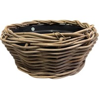 Van Der Leeden Drypot Rattan Grob Pflanzschale Outdoor Grau Ø 56 Cm HöHe 26 Cm