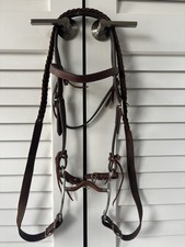 Thick Quality Double Stitched Western Horse Bridle W/ Curb Bit  Braided Reins
