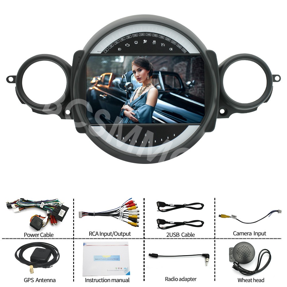 For 2007-2013 BMW MINI COOPER Carplay 9"" Car Stereo Radio GPS Wifi Player 4+32G