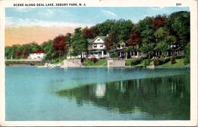 Scene Along Deal Lake, Asbury Park, N.J Vintage Postcard Wpc10