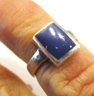STERLING SILVER VINTAGE LAPIS LAZULI SMALL PINKY SIGNET RING SIZE K