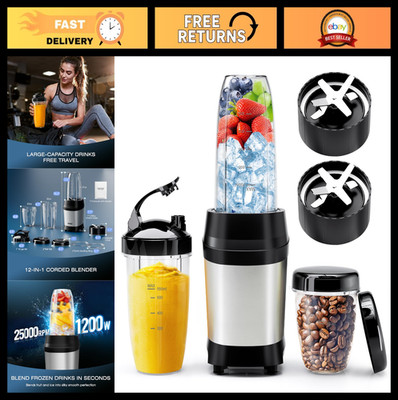 Powerful 1200W Smoothie Blender for Ice Crushing, 2 Blades, Personal Kitchen Ble