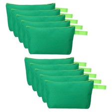 10 Pack Canvas Makeup Bags with Strap, 2x5.5 Inch Zipper Pouch Organizer Set