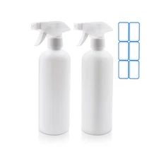 2 Pack of 16.4oz (500ml) Plastic Spray Bottles – Leak Proof, Adjustable No