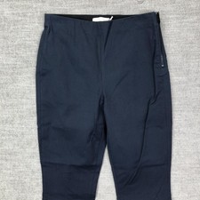 Everlane Pants Womens 4 Navy Blue Kick Flare Cotton Stretch Side Zip Casual