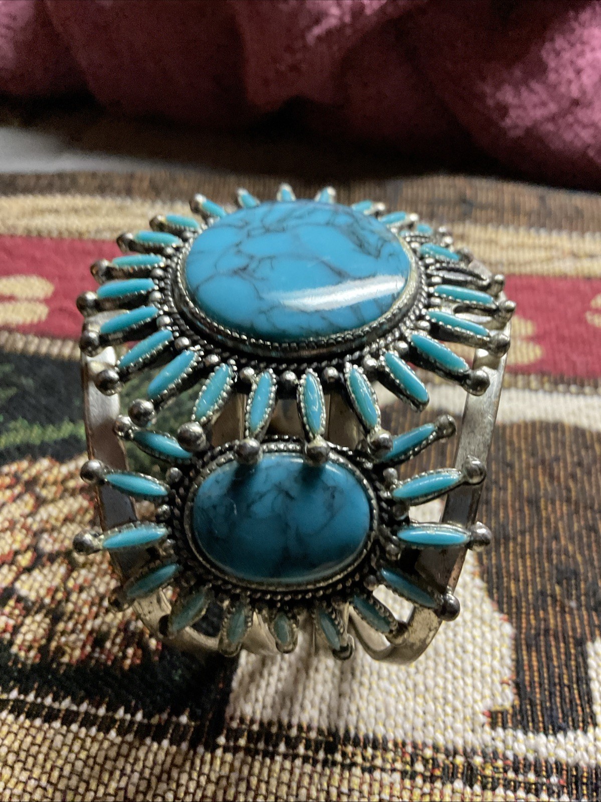 Native Preowned Turquoise Bracelet Silver & Steel… - image 16