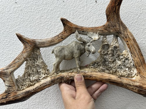 Antler Moose Diorama Wilderness Scene