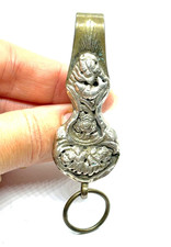 Antique Silver Fronted Repousse Design Chatelaine Clip