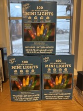 Lot Of 3 Holiday Time LED Mini Christmas Lights Multicolor 19.5' 100-Count
