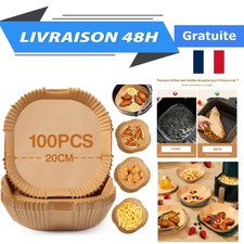 Diboniur Papier Cuisson Air Fryer 100 Pièces 20 cm Carré Antiadhésif