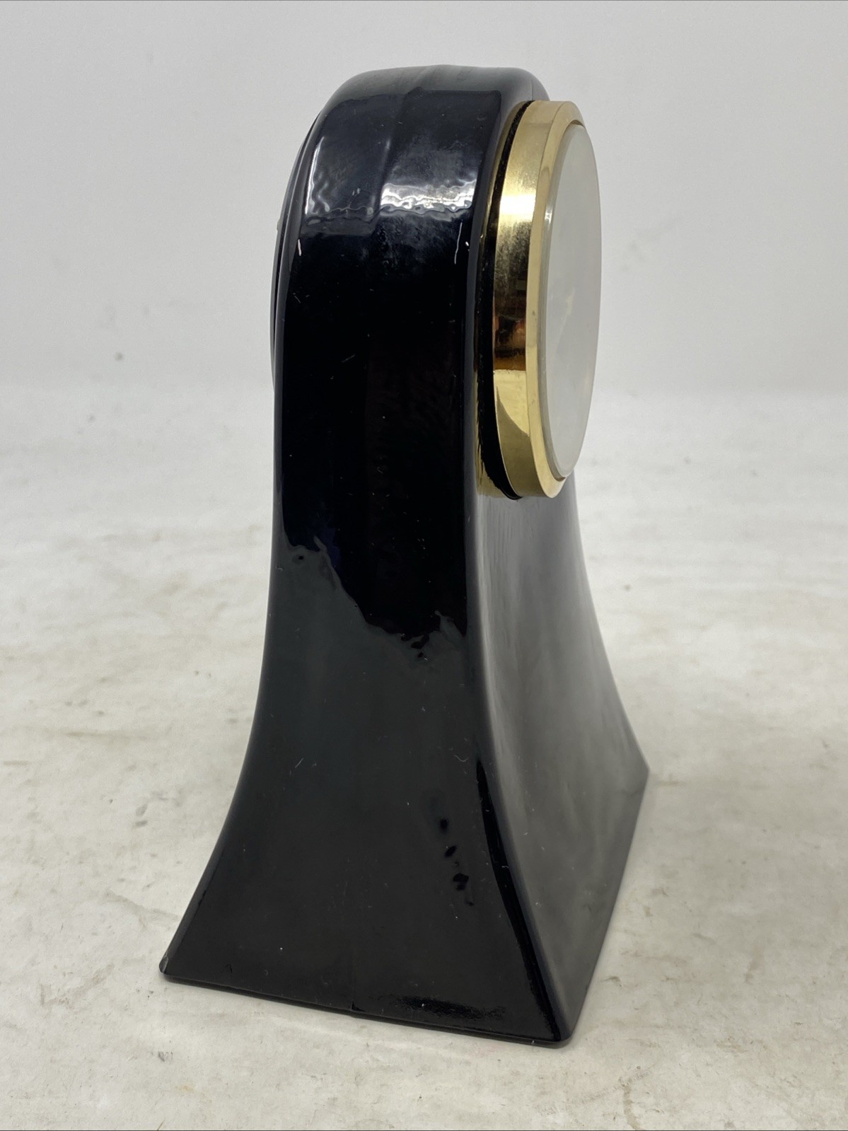 Fenton Clock Black And Gold - Test & Works - Missing Battery Cover