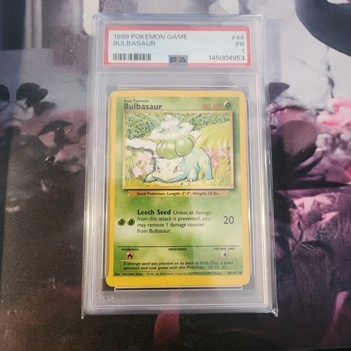 1999 POKEMON BASE SET 44/102 BULBASAUR PSA 1 Poor