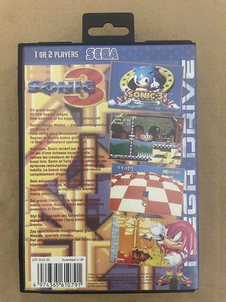 Sega Megadrive Sonic 3 CIB VGC  Boxed Tested Pal Version Fast Despatch Next Day - Image 3 of 4
