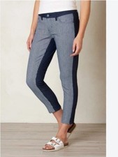 PrAna Women's Jeans Two-Tone Blue Panel Crop Organic Cotton (4/27)