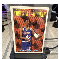 TOPPS 1993-94 ALL-ROOKIE TEAM WALT WILLIAMS #154 SACRAMENTO KINGS NBA CARD. rookie card picture