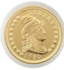 American Coin Treasures 1795 Draped Bust Small-Eagle 24kt Plated Gold $5 PROOF