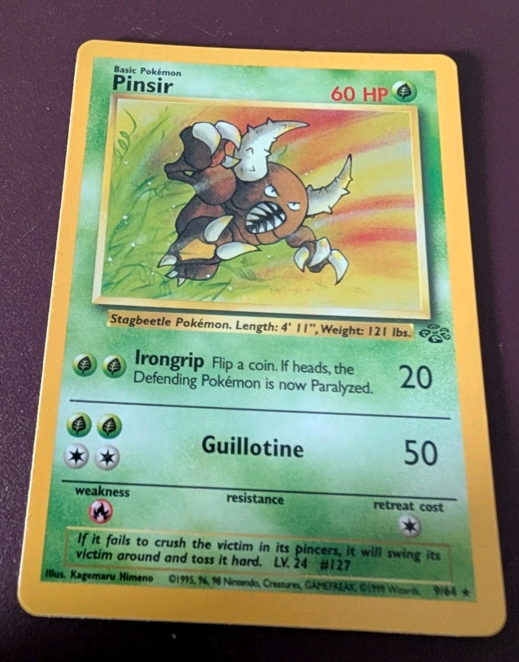 PoKéMoN POKEMON CARD Pinsir JUNGLE SET RARE HOLO 9/64
