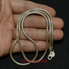 L 24 Inch Old Chinese Tibet Silver Handmade Necklace Bracelet Gift Collection
