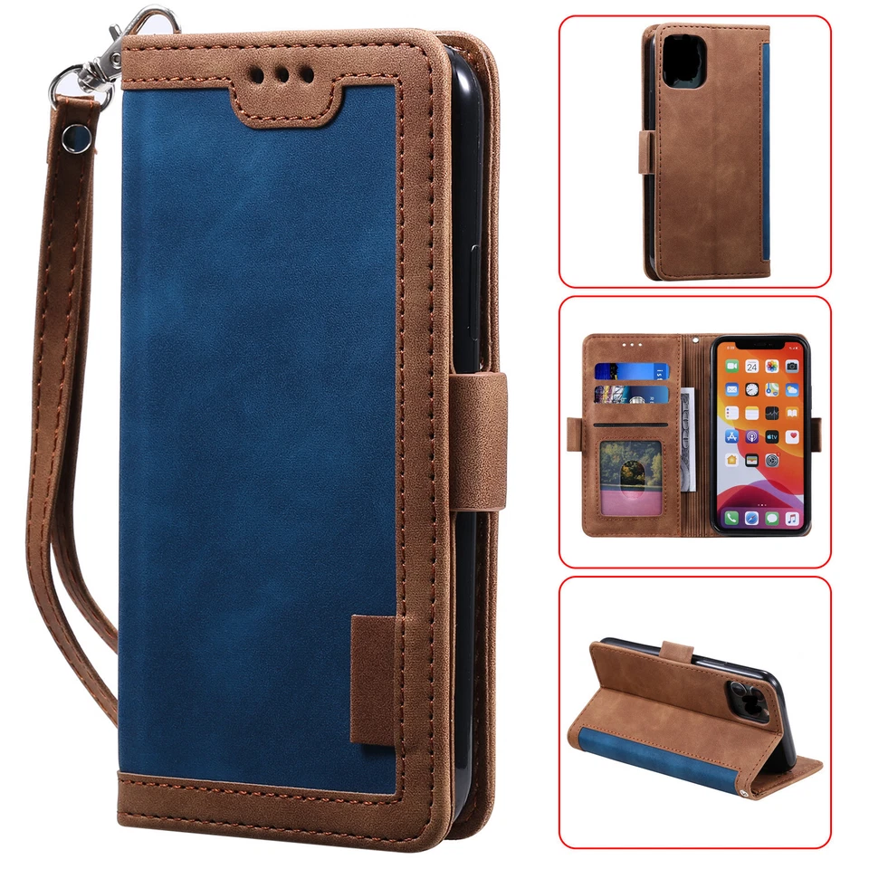 Leather Case For iPhone 16 15 14 13 12 Pro Max XS XR Magnetic Flip Wallet Cover - Image 3 of 4