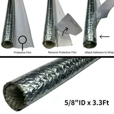 5/8" Self Closed Aluminized Sleeve Heat Shield Protection for Wire Cable Hose 1M