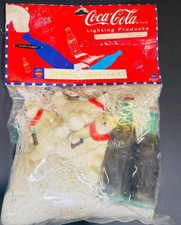 VTG Coca-Cola Polar Bear Christmas String Lights Tiki Patio Party RV-NIP
