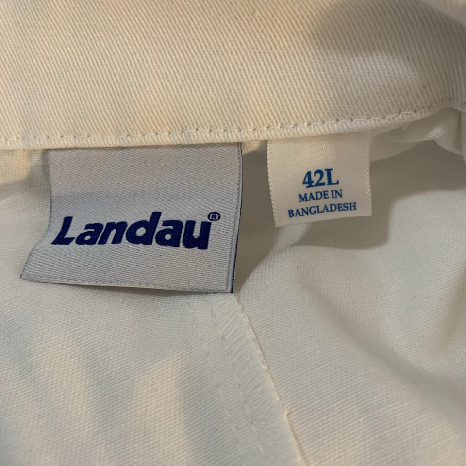 Abrigo de laboratorio Landau blanco de 3 bolsillos para mujer 42L 3138 WWF nuevo con etiquetas Foto 4 de 4