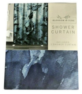 Idea Nuova Cloth Shower Curtain Floral 72x72'' Bathroom Spring Blue Watercolor
