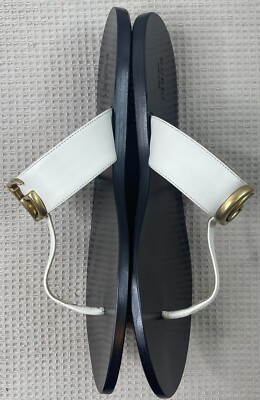 GUCCI T-STRAP FLIP FLOPS WOMEN SANDALS WHITE LEATHER | eBay