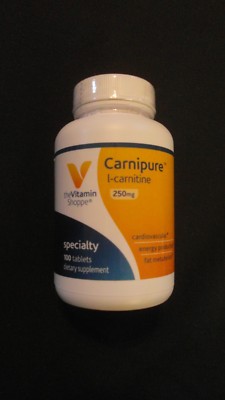 vitamin shoppe l-carnitine The Vitamin Shoppe Carnipure L-Carnitine 250 mg 100 Tablets Cardiovascular