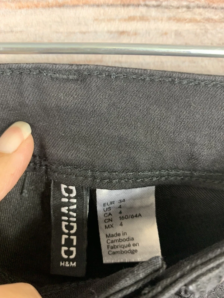 Divided Dark Black 5 Pocket Skinny Jeans Lightweight STRETCH EUC Women's Size 4 - Изображение 4 из 4