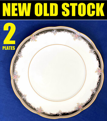 NOS   VINTAGE NORITAKE PALAIS ROYAL 9773 BONE CHINA 2 DINNER PLATE SIDE DISH NEW