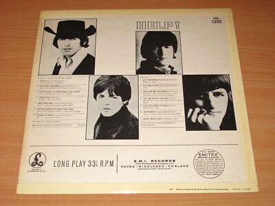 英LP Beatles Help! PMC1255 PARLOPHONE /00260 VINYL LP 12