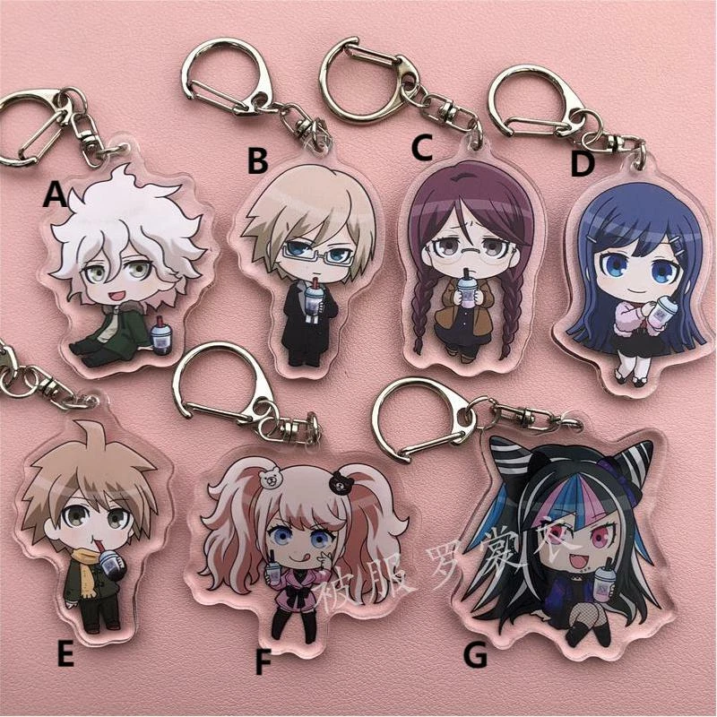 Anime Keychain Danganronpa Kirigiri Kyouko Enoshima Acrylic Keyring Strap  Figure