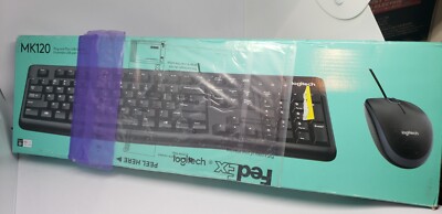 New Sealed Box Logitech MK120 K120 Wired USB Keyboard Mouse Desktop Combo Set
