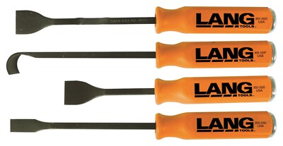 Lang 4pc Gasket Scraper Set 1'' Offset, Pull, Short, 1/2'' Thin Made in USA