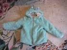 CAT & JACK GREEN FUZZY UNICORN HEAD FAUX FUR WINTER COAT SIZE MEDIUM — photo 5